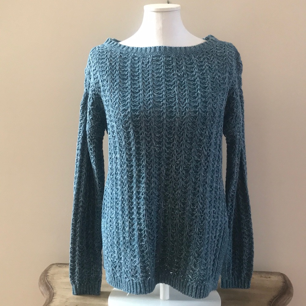 LOFT TEAL LOOSE KNIT SWEATER SIZE M